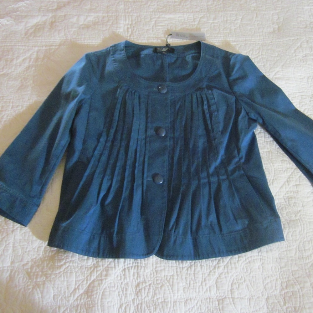 Talbots Jacket Blue Pleated Jackie Fit